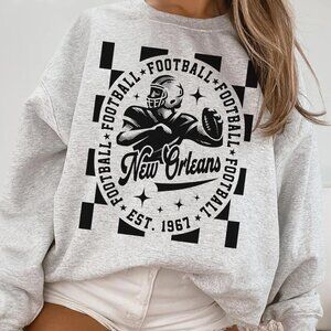 New Orleans Football Crewneck Sweatshirt, Retro New Orleans Saints NFL Shirt Tee